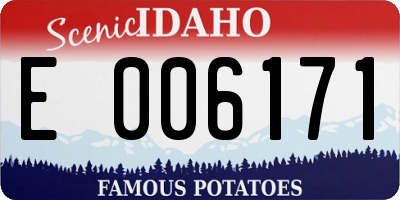 ID license plate E006171