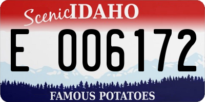 ID license plate E006172