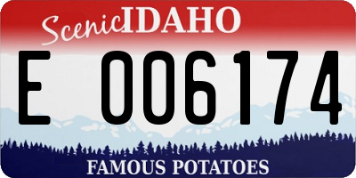 ID license plate E006174