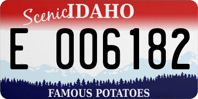 ID license plate E006182