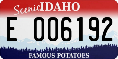 ID license plate E006192