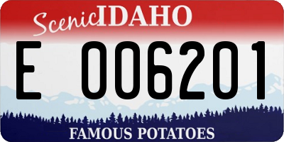 ID license plate E006201