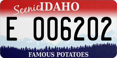 ID license plate E006202