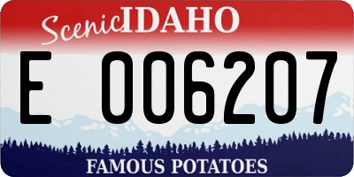 ID license plate E006207