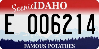 ID license plate E006214