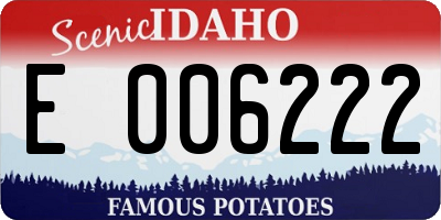 ID license plate E006222