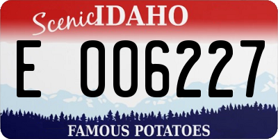 ID license plate E006227