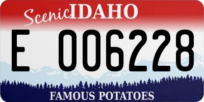 ID license plate E006228