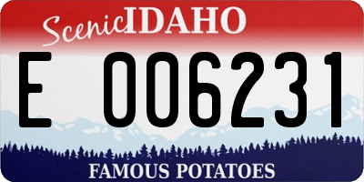 ID license plate E006231