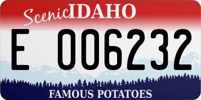 ID license plate E006232