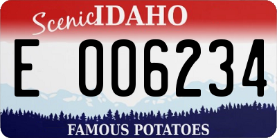 ID license plate E006234
