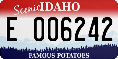 ID license plate E006242