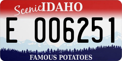 ID license plate E006251