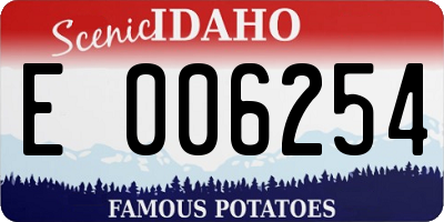 ID license plate E006254