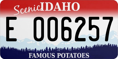 ID license plate E006257