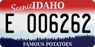 ID license plate E006262