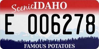 ID license plate E006278