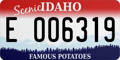 ID license plate E006319