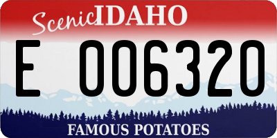 ID license plate E006320