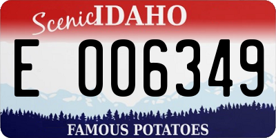 ID license plate E006349