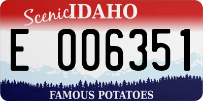 ID license plate E006351