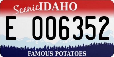 ID license plate E006352