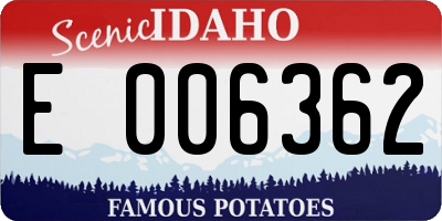 ID license plate E006362