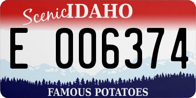 ID license plate E006374