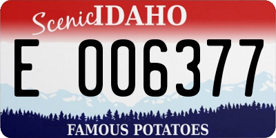 ID license plate E006377