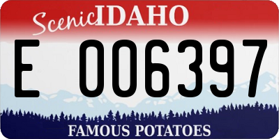 ID license plate E006397
