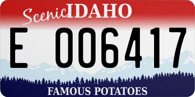 ID license plate E006417