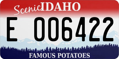 ID license plate E006422