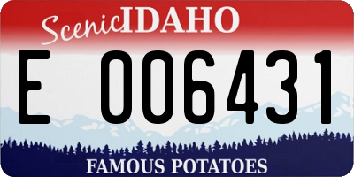 ID license plate E006431