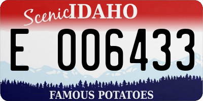 ID license plate E006433