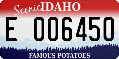 ID license plate E006450