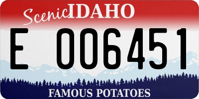 ID license plate E006451