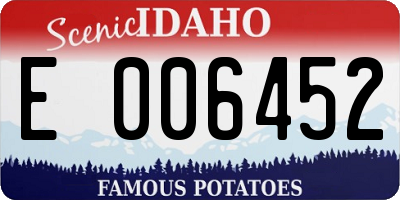 ID license plate E006452