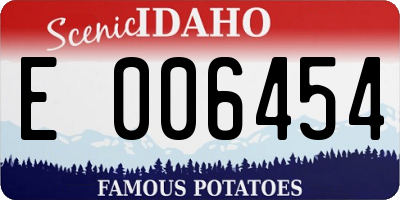 ID license plate E006454