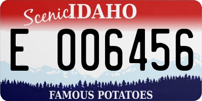 ID license plate E006456
