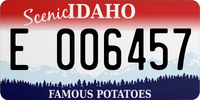 ID license plate E006457