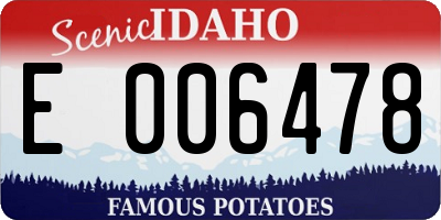 ID license plate E006478