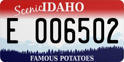 ID license plate E006502