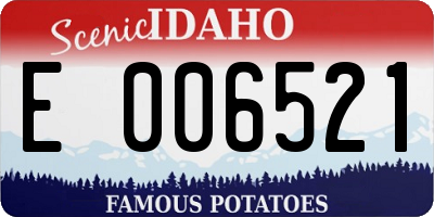 ID license plate E006521