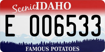 ID license plate E006533