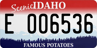 ID license plate E006536