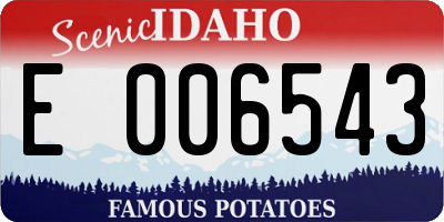 ID license plate E006543