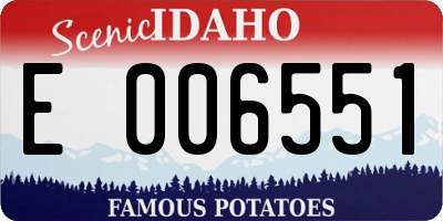ID license plate E006551