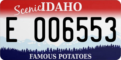 ID license plate E006553