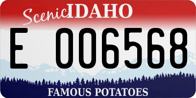 ID license plate E006568