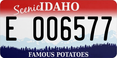 ID license plate E006577